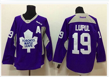 Toronto Maple Leafs #19 Joffrey Lupul Purple Hockey Fights Cancer Stitched NHL Jersey