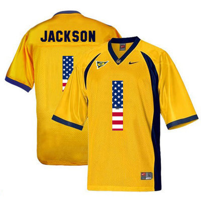 California Golden Bears 1 DeSean Jackson Gold USA Flag College Football Jersey