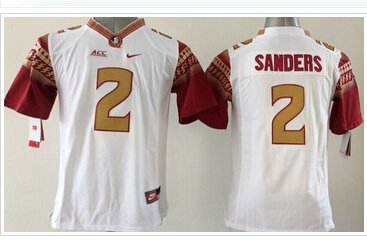 Youth NCAA Seminoles #2 Deion Sander White Limited Stitched Jersey