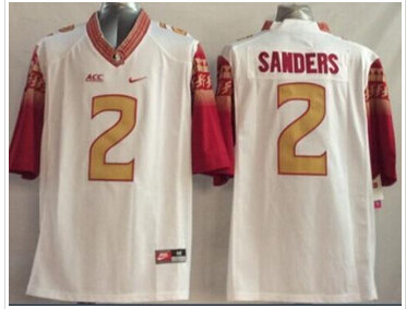 Florida State Seminoles #2 Deion Sanders White Limited Stitched NCAA Limited Jersey