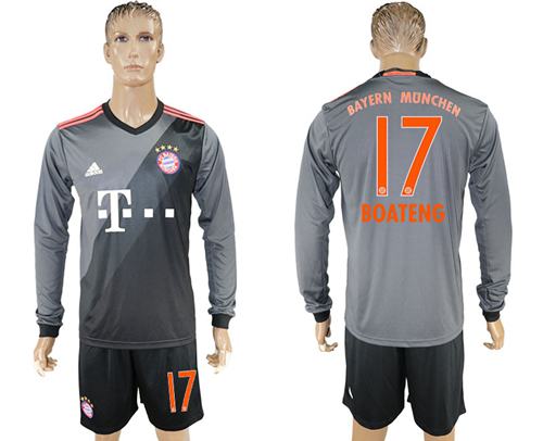 Bayern Munchen #17 Boateng Away Long Sleeves Soccer Club