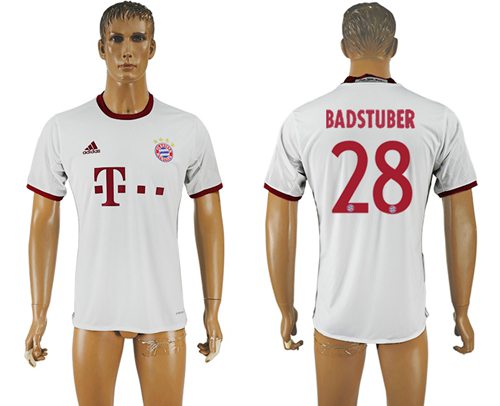 Bayern Munchen #28 Badstuber White Soccer Club Jersey