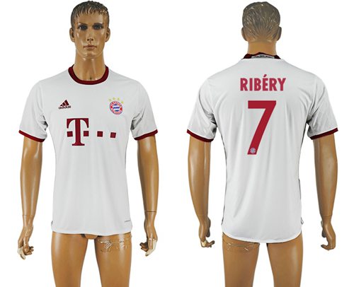 Bayern Munchen #7 Ribery White Soccer Club Jersey
