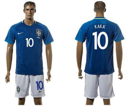 Brazil #10 Kaka Away Soccer Country Jersey-2