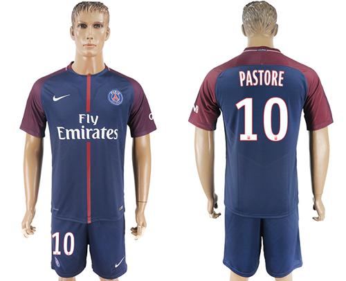 Paris Saint-Germain #10 Pastore Home Soccer Club Jersey