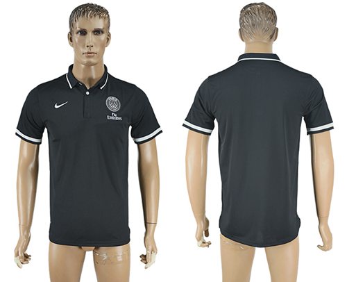 Paris Saint-Germain Blank Black Polo T-shirt