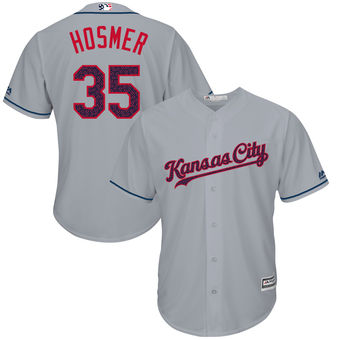 Kansas City Royals Eric Hosmer Majestic Fashion Stars & Stripes Cool Base Player Jersey - Gray