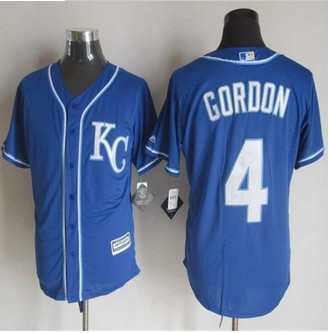 Kansas City Royals #4 Alex Gordon Blue Alternate 2 New Cool Base Stitched Baseball Jersey