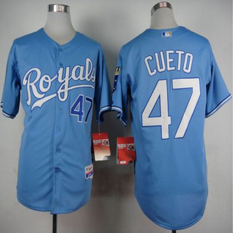 Kansas City Royals #47 Johnny Cueto Light Blue Alternate 1 Cool Base Stitched Baseball Jersey