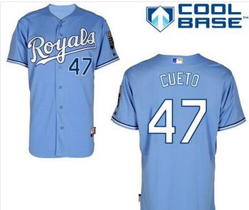 Kansas City Royals#47Johnny cueto light blue base de Baseball Jersey