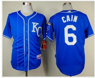 Royals #6 Lorenzo Cain Light Blue Alternate 2 Cool Base Stitched Baseball Jersey