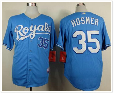 Kansas City Royals #35 Eric Hosmer Light Blue Alternate 1 Cool Base Stitched Baseball Jersey