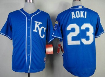 Kansas City Royals #23 Nori Aoki Light Blue Cool Base Baseball Jersey