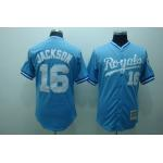 mlb kansas city royals #16 jackson m&n blue