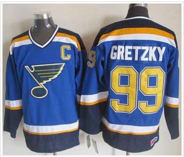 St Louis Blues #99 Wayne Gretzky Light Blue CCM Throwback Stitched NHL Jersey