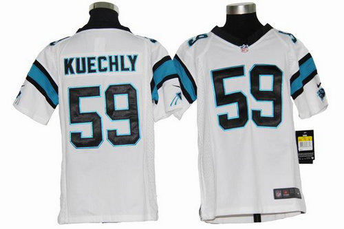 Youth Nike NFL Carolina Panthers 59 Luke Kuechly White Jerseys