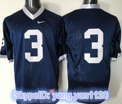 Nittany lions #3 Navy Blue Stitched NCAA Jersey