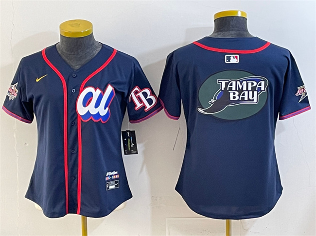 Youth American League Tampa Bay Rays Team Big Logo Navy 2025 All-Star Edition Limited Stitched Baseball Jersey