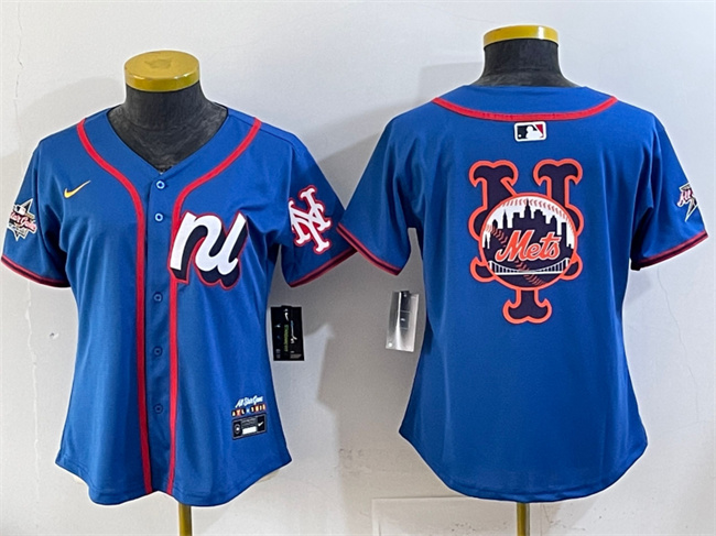 Youth National League New York Mets Team Big Logo Blue 2025 All-Star Edition Limited Stitched Baseball Jersey