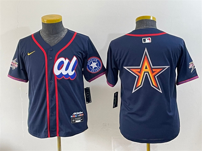 Youth American League Houston Astros Team Big Logo Navy 2025 All-Star Edition Limited Stitched Baseball Jersey 2