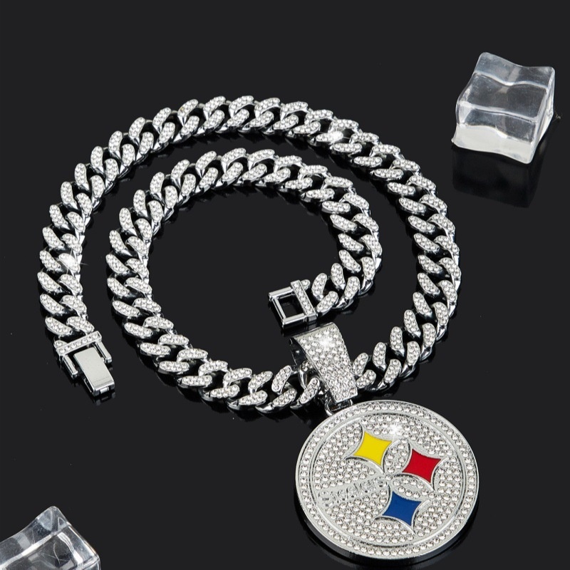 Steelers Pendant and Necklace Silver