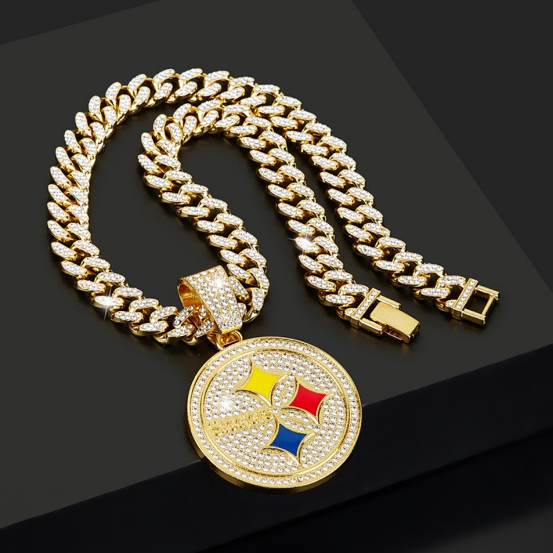 Steelers Pendant and Necklace Gold