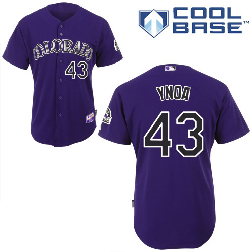 Colorado Rockies #43Rafael Ynoa Authentic Personalized Alternate Purple Jersey