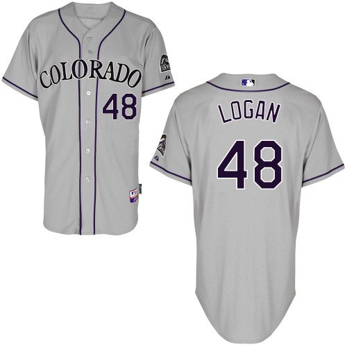 Colorado Rockies #48 Boone Logan Authentic Personalized Road Gray Jersey