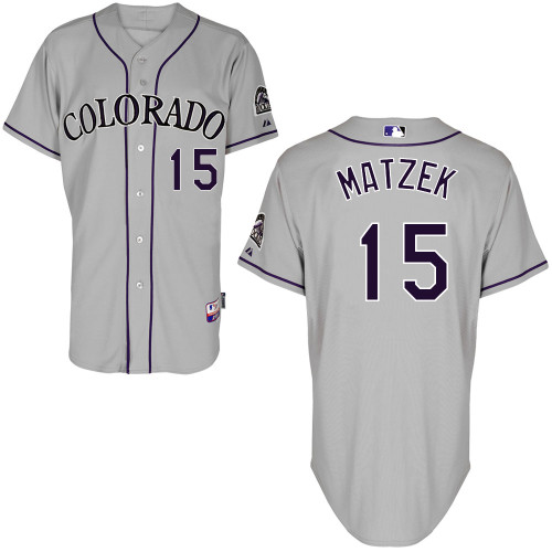 Colorado Rockies #15Tyler Matzek Authentic Personalized Road Gray Jersey