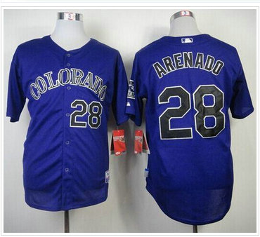 Colorado Rockies #28 Nolan Arenado Purple Cool Base Stitched Baseball Jersey