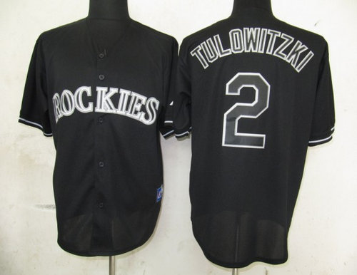 MLB Colorado Rockies 2 Tulowitzki Black Fashion Jerseys