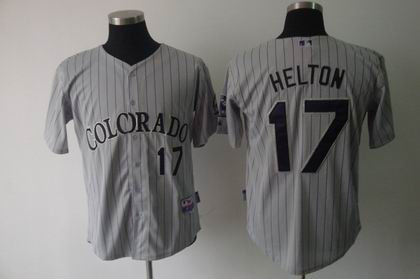 Colorado Rockies 17 Todd Helton grey strip Jersey