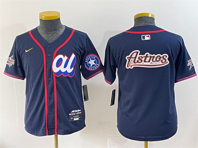 Women's American League Houston Astros Team Big Logo Navy 2025 All-Star Edition Limited Stitched Baseball Jersey(Run Small)