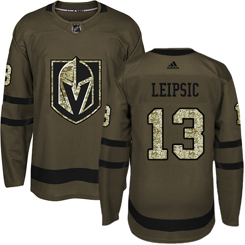 Adidas Golden Knights #13 Brendan Leipsic Green Salute to Service Stitched NHL Jersey