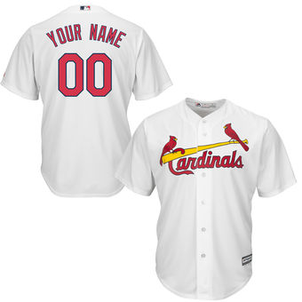 Youth St. Louis Cardinals Majestic White Custom Cool Base Jersey