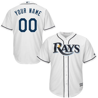 Youth Tampa Bay Rays Majestic White Custom Cool Base Jersey
