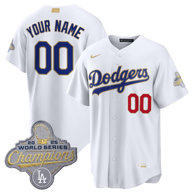 Youth Los Angeles Dodgers ACTIVE PLAYER Custom White 2026 Gold Collection Stadium Stitched Baseball Jersey