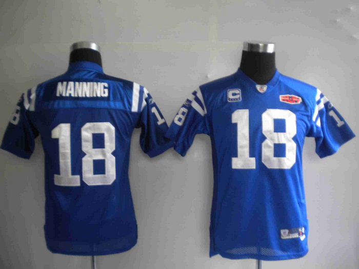 NFL Jerseys Indianapolis Colts 18 Peyton Manning blue[superbowl