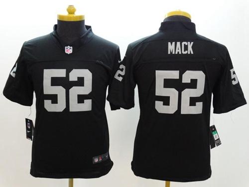 Nike Raiders #52 Khalil Mack Black Team Color Youth Stitched NFL Limited Jersey