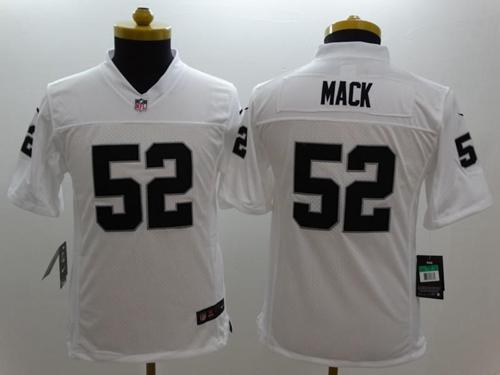 Nike Raiders #52 Khalil Mack White Youth Stitched NFL Limited Jersey