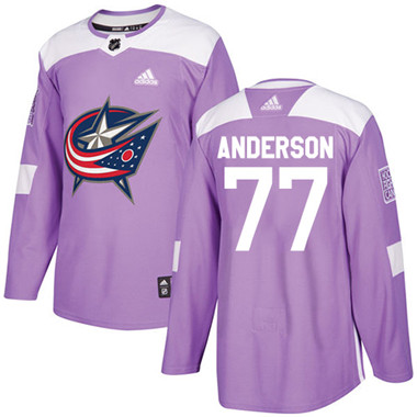 Adidas Blue Jackets #77 Josh Anderson Purple Authentic Fights Cancer Stitched NHL Jersey