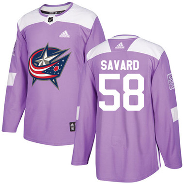 Adidas Blue Jackets #58 David Savard Purple Authentic Fights Cancer Stitched NHL Jersey