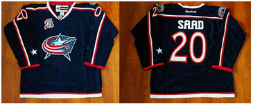 Columbus Blue Jackets #20 Brandon Saad Navy Blue Home Stitched NHL Jersey