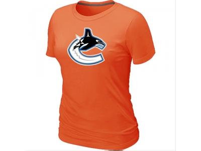Women NHL Vancouver Canucks Big & Tall Logo Orange T-Shirt