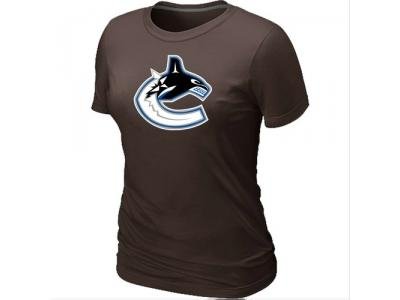 Women NHL Vancouver Canucks Big & Tall Logo Brown T-Shirt