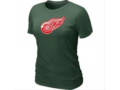 Women NHL Detroit Red Wings Big & Tall Logo D.Green T-Shirt