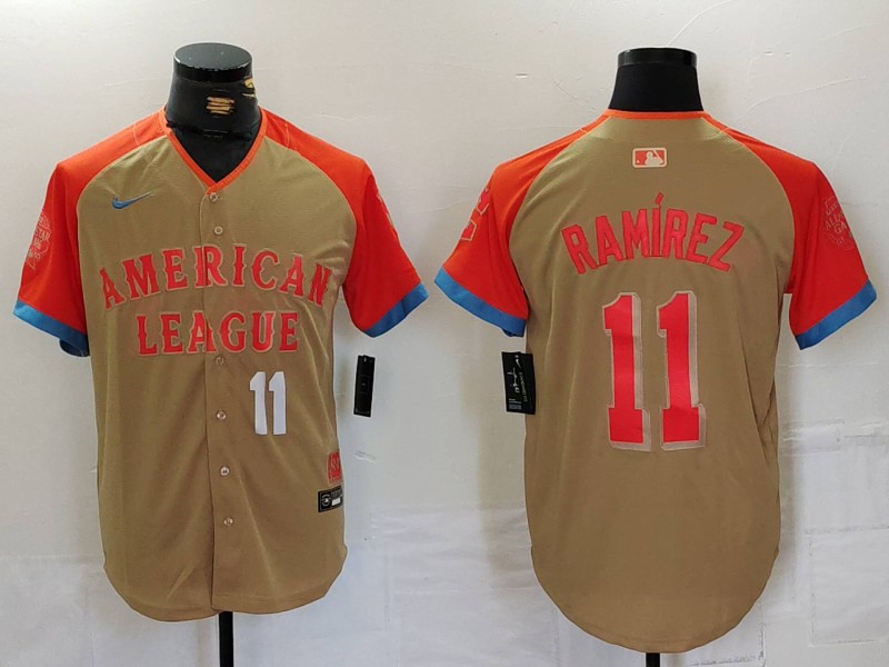 Men's American League #11 José Ramírez Cream 2024 All-Star Limited Stitched Jersey 2