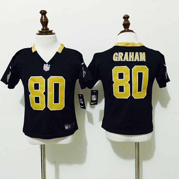 Kids Jimmy Graham New Orleans Saints #80 Black Stitched Game Nike Jersey