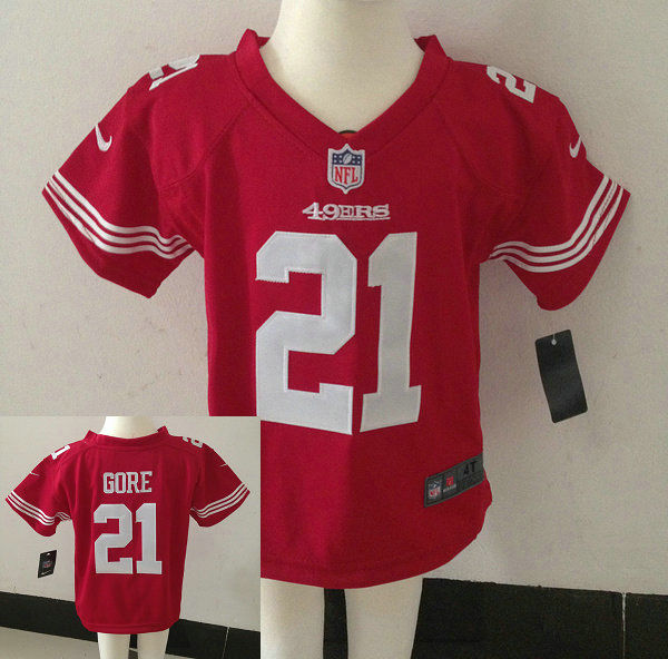 Kids Frank Gore San Francisco 49ers #21 Red Nike Game Jersey