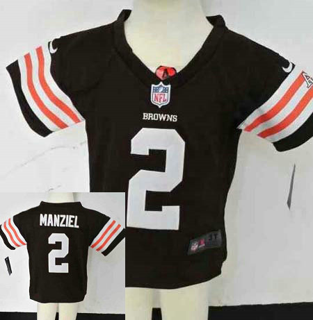 Kids Johnny Manziel Cleveland Browns #2 Brown Nike Jersey